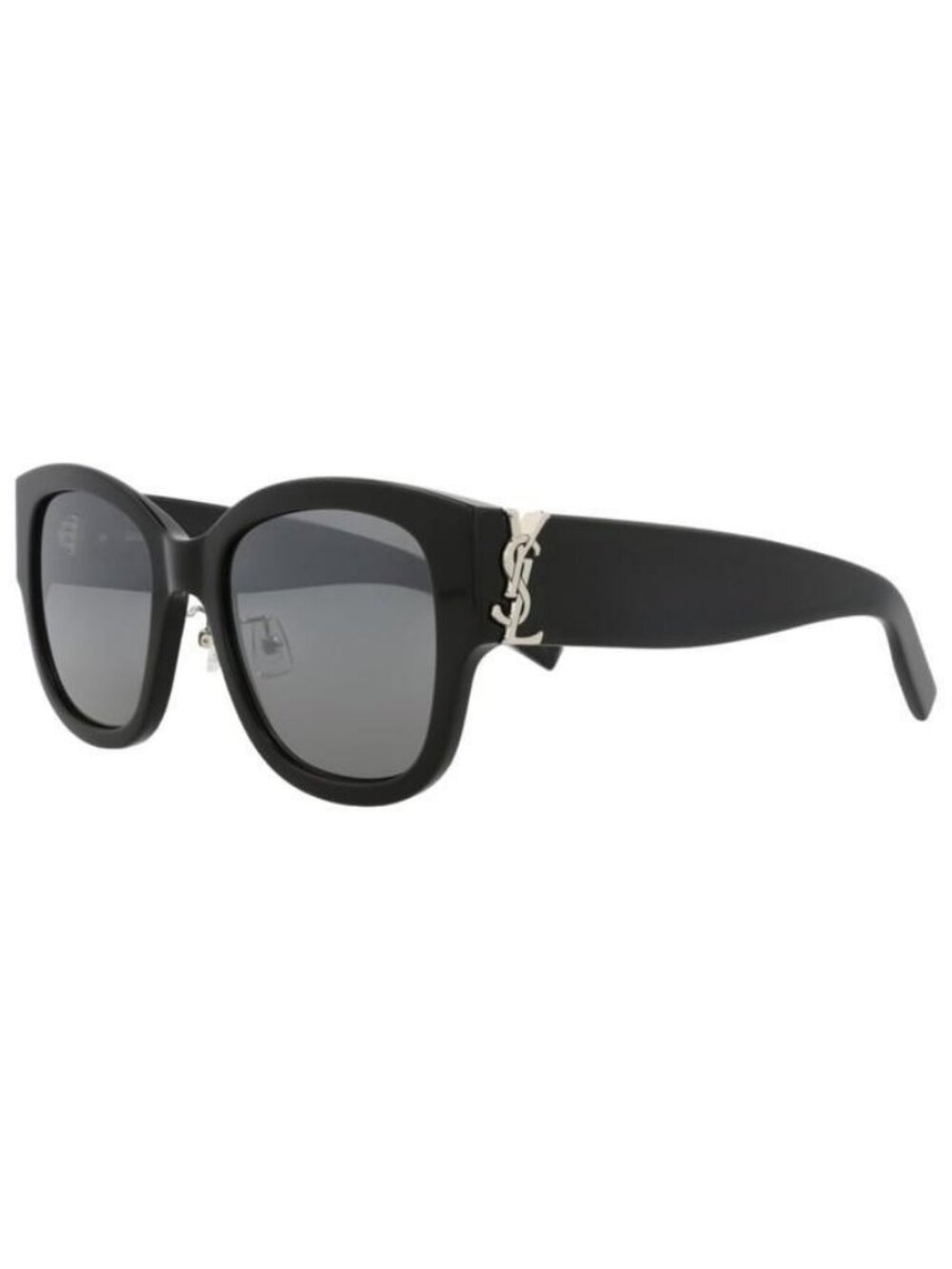 New Saint Laurent Womens Cat Eye Black Black Silver Fashion Designer Sunglasses